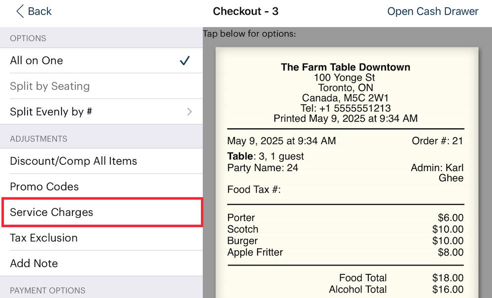 Store Charge Example Discounts and Service Charges for Customers with the 12.0.0 POS Update