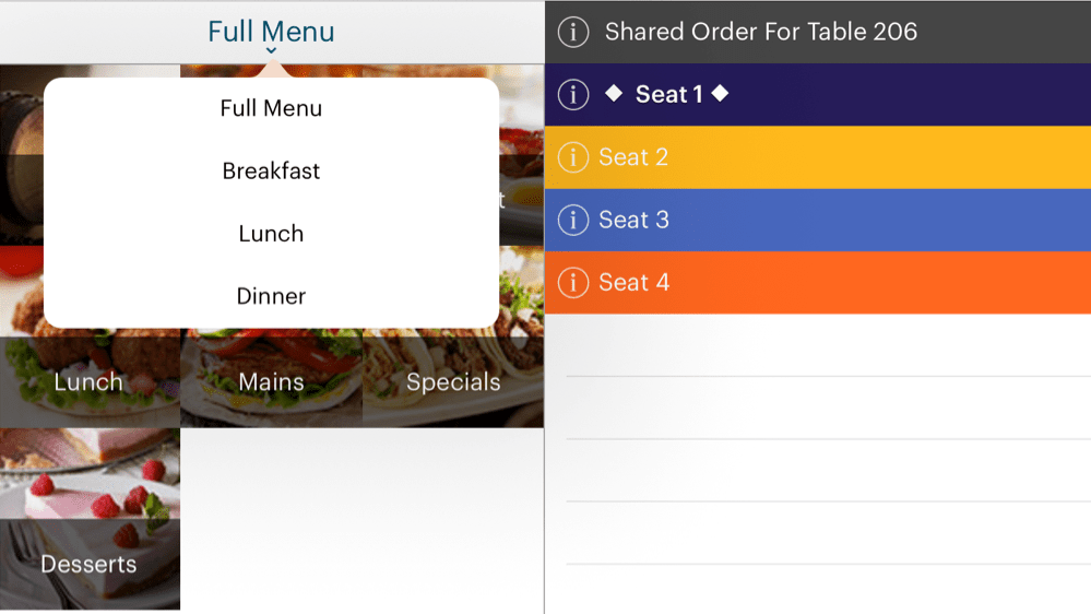 Table Ordering Screen How Do I Take Orders for a Table?