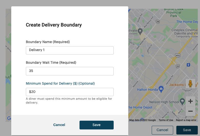 How do I Set Up Delivery Boundaries and Delivery Fees for Online Ordering?