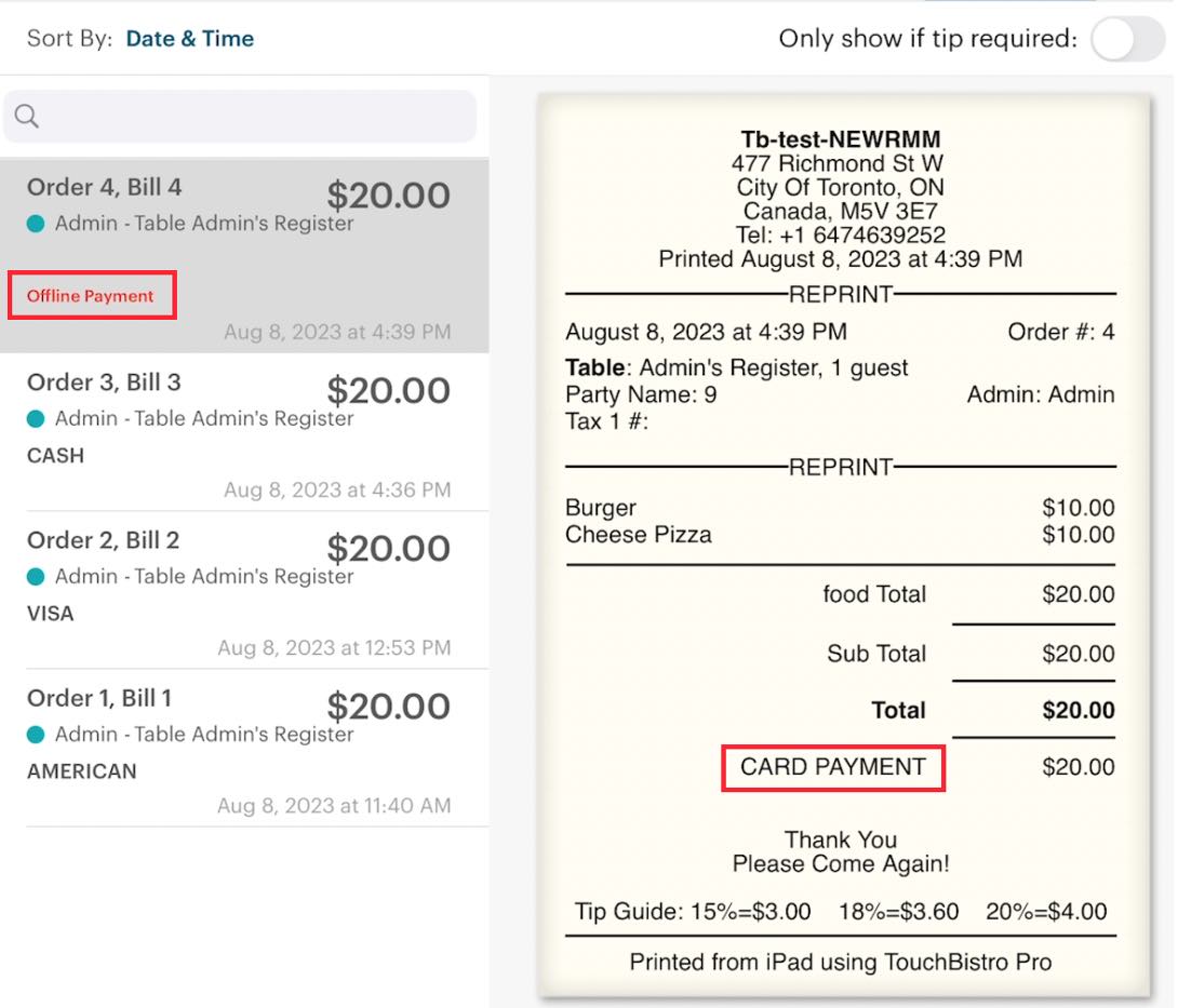 Enabling and Using Store and Forward with TouchBistro Payments Payrix