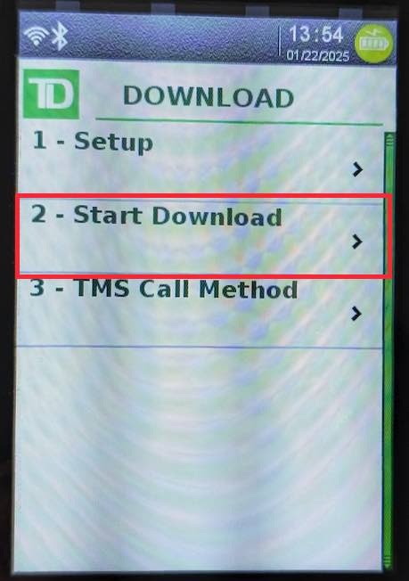 Performing a Manual Download for your TD terminal